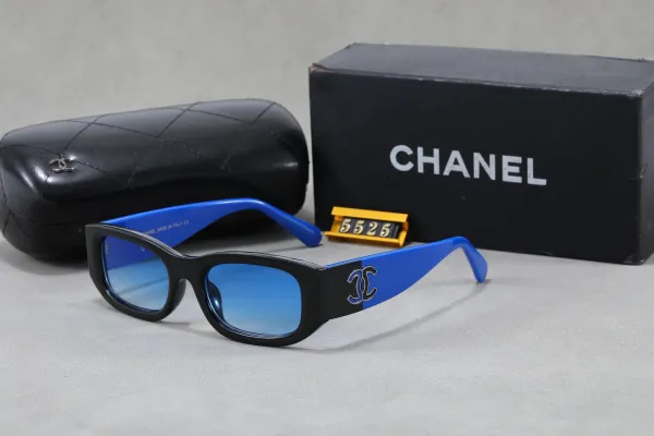 Chanel Rectangular Blue Gradient Sunglasses - 1