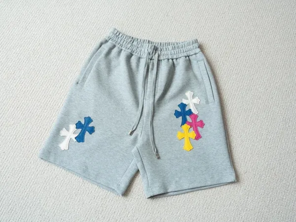 Chrome Hearts Cross Embroidered Gray Sweatshorts Shorts - 1