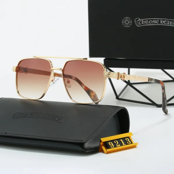 Chrome Hearts Square Aviator Gradient Brown Sunglasses - 1