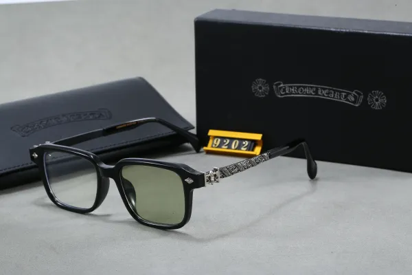 Chrome Hearts 9202 Black Acetate Optical Glasses with Silver Dragon Temple Eyewear - 1