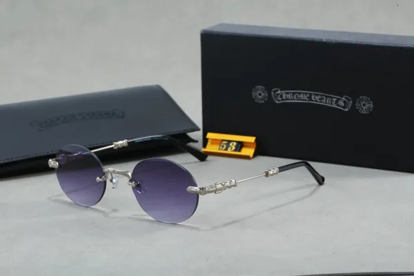 Chrome Hearts Round Rimless Sunglasses Purple Gradient - 1