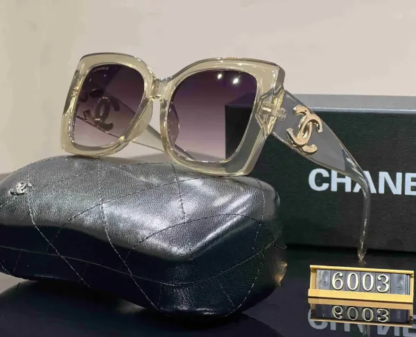 Chanel Clear Acetate CC Logo Oversized Square Sunglasses - 1