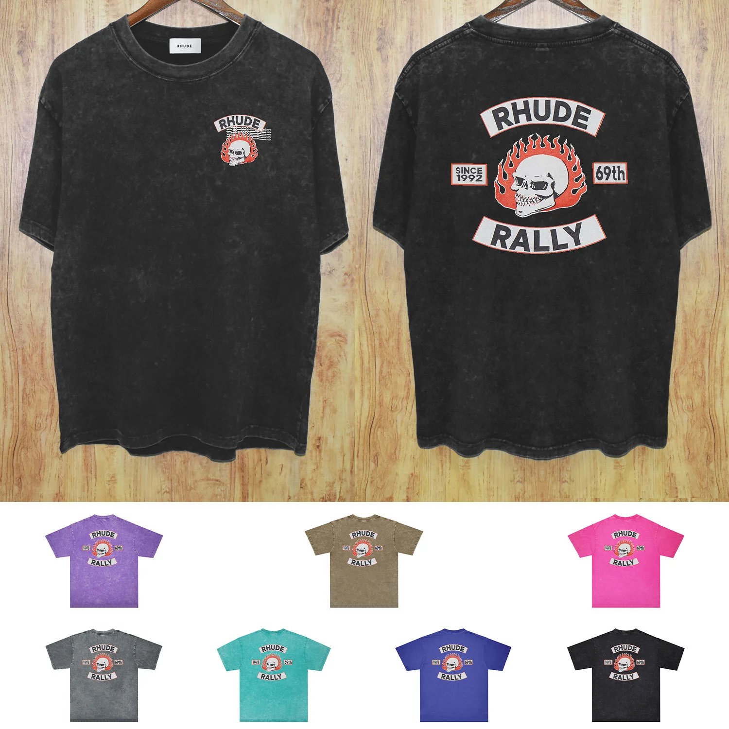 RHUDE Rally Acid Wash T-Shirt 