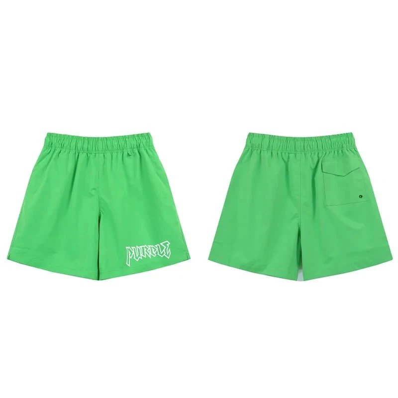 Purple Brand Shorts Wordmark Print Drawstring — 16