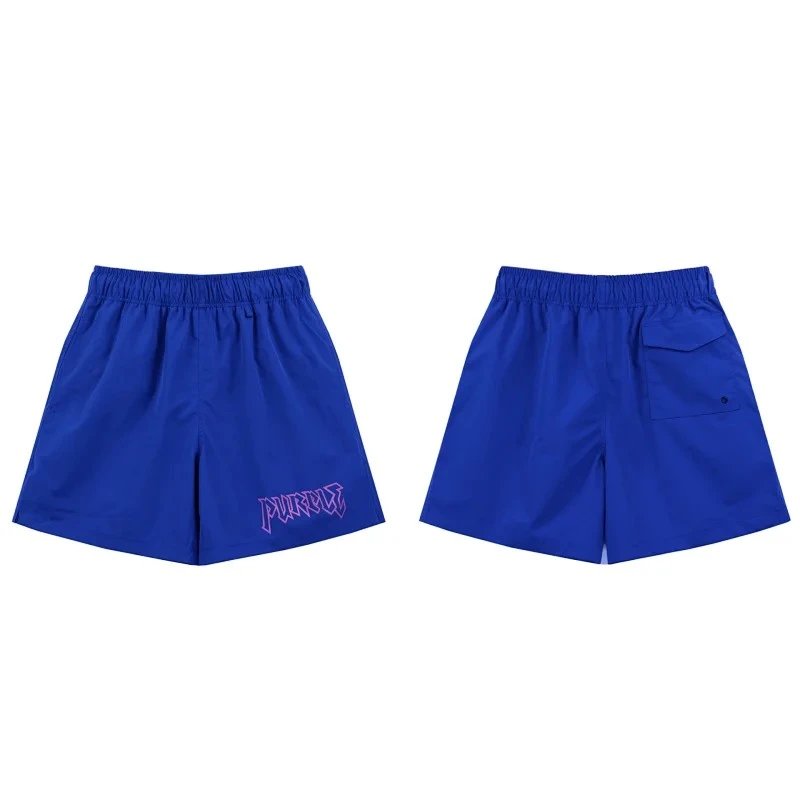 Purple Brand Shorts Wordmark Print Drawstring — 15