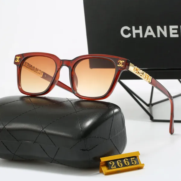 Chanel Square Frame Tortoiseshell Acetate Sunglasses with Gold CC Logo - 1