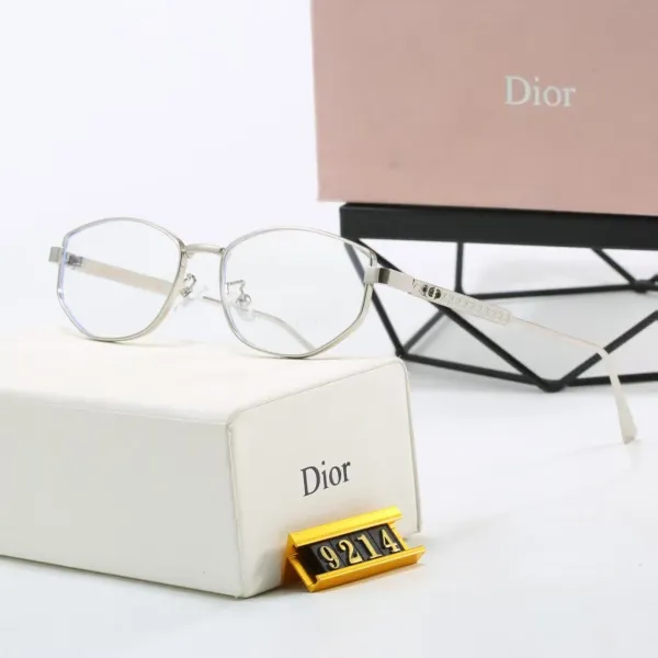 Dior Optical Glasses Silver Frame Clear Lens Eyewear - 1
