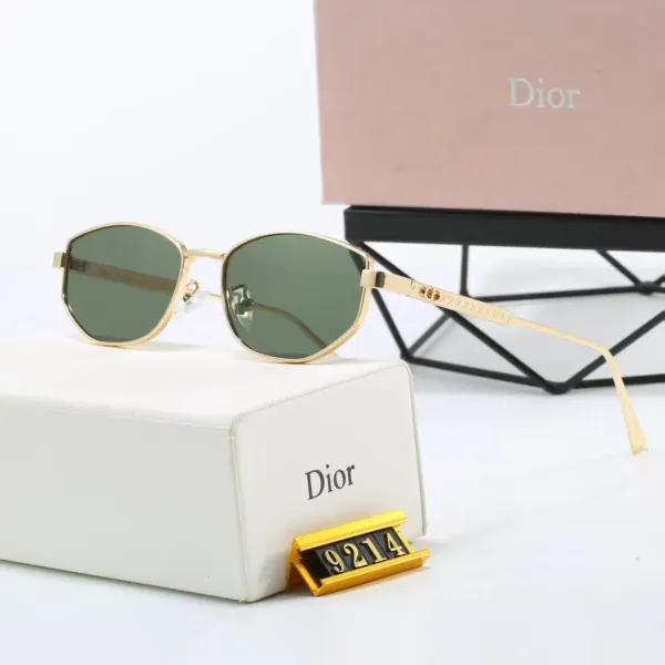 Dior Sunglasses Gold Frame Green Lens Sunglasses - 1