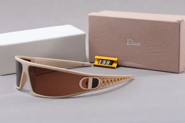 Dior CD Icon Beige Acetate Sunglasses with Brown Lenses - 1