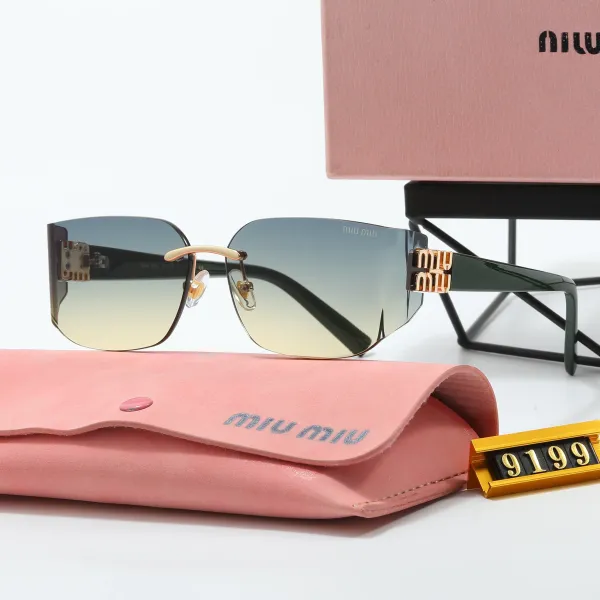 Miu Miu MM0295S Gradient Green-Gold Rimless Sunglasses - 1
