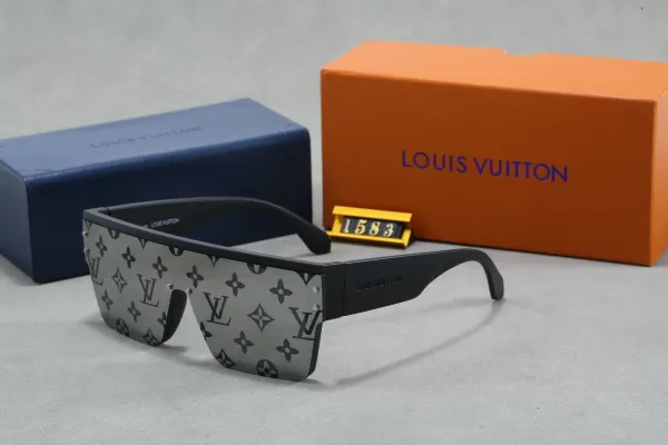 Louis Vuitton Monogram Shield Sunglasses Black Gray - 1