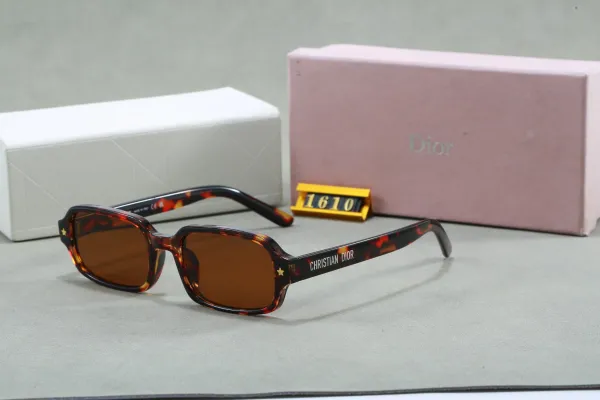 Dior Tortoiseshell Square Sunglasses with Gold Star Detail - 1