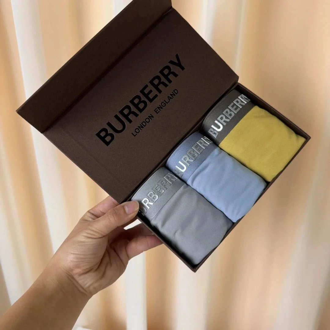 Burberry Underwear 3-Pack Logo-Waistband Boxer Briefs — 3