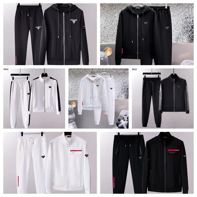 Prada Tracksuits Zip-up jacket and jogger pants set product detail image 1