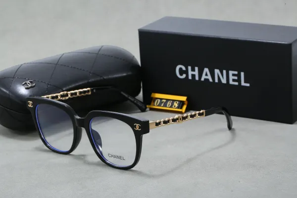 Chanel Optical Glasses Black Gold Chain Detail Frame - 1