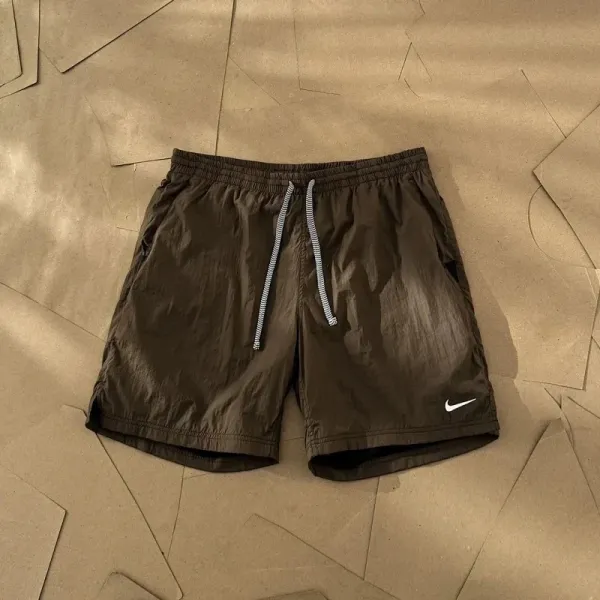 Nike Swim Trunks Olive Green Shorts - 1