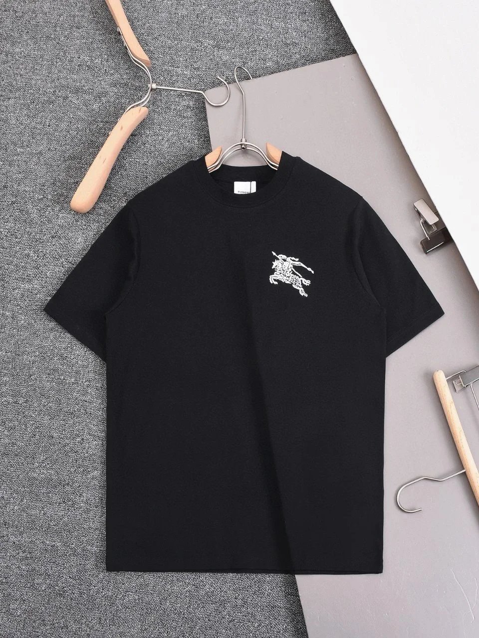 Burberry T-Shirts Check-trim crew-neck T-shirt — 33