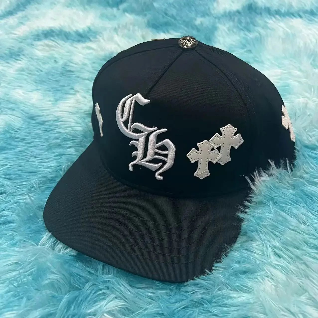 Chrome Hearts Hats Embroidered CH Cross Baseball Cap — 1