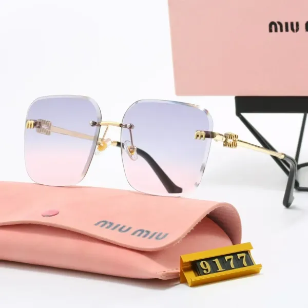 Miu Miu Square Rimless Gradient Pink-Lilac Sunglasses - 1