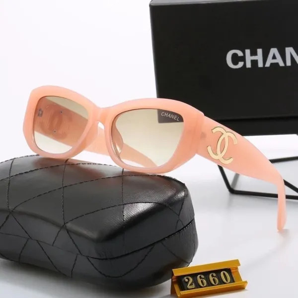Chanel CC Logo Oversized Square Sunglasses Peach - 1