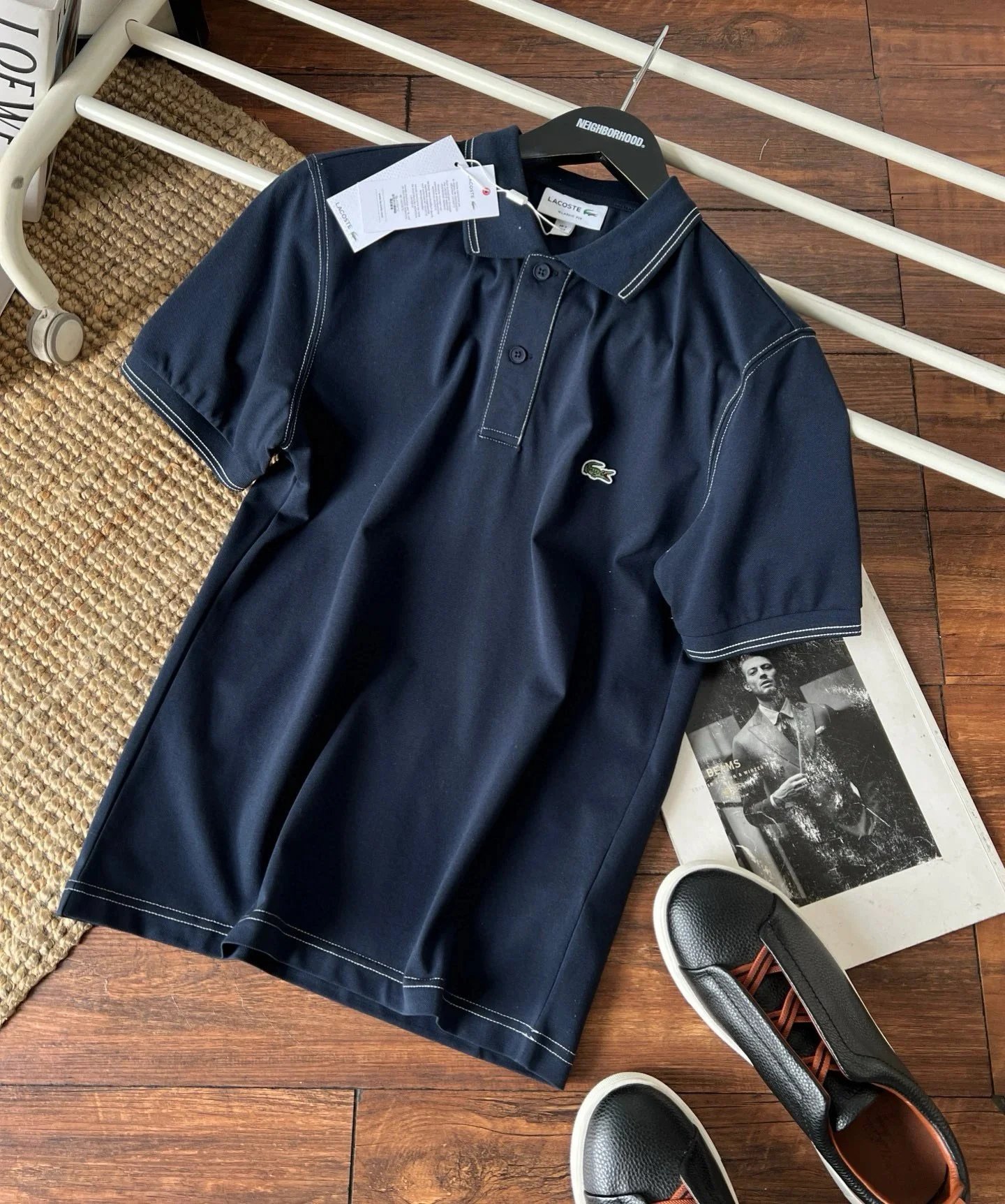 Lacoste x Neighborhood Classic Piqué Polo Navy with Contrasting Stitching