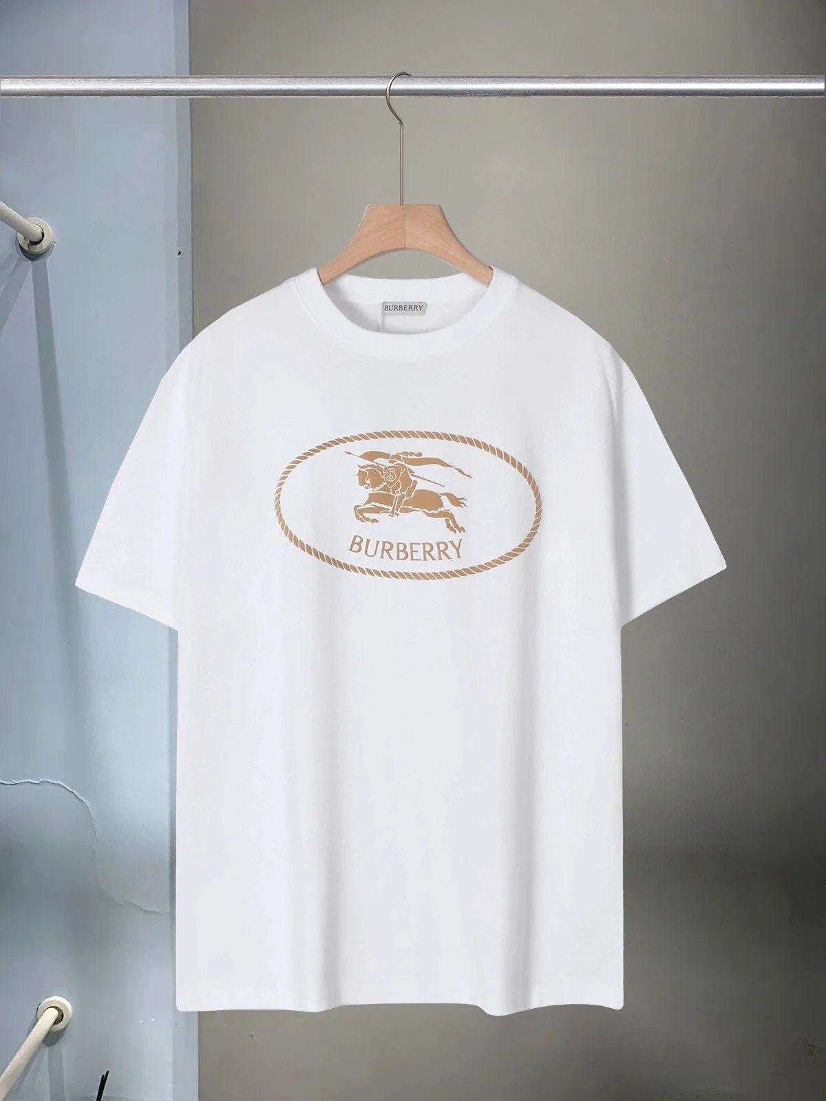 Burberry T-Shirts Check-trim crew-neck T-shirt — 9