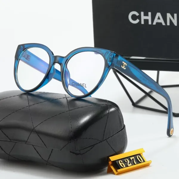 Chanel Optical Glasses Blue Transparent Acetate Round Frame - 1
