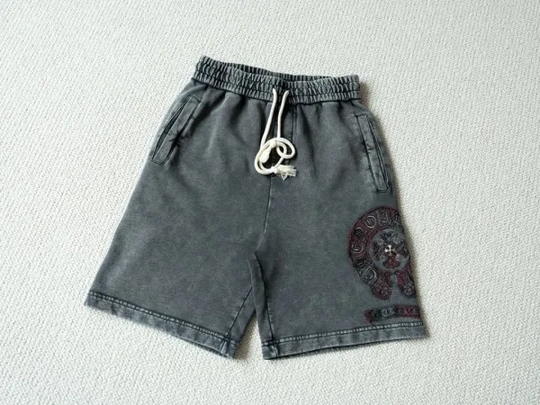 Chrome Hearts Skull Embroidered Washed Gray Shorts - 1