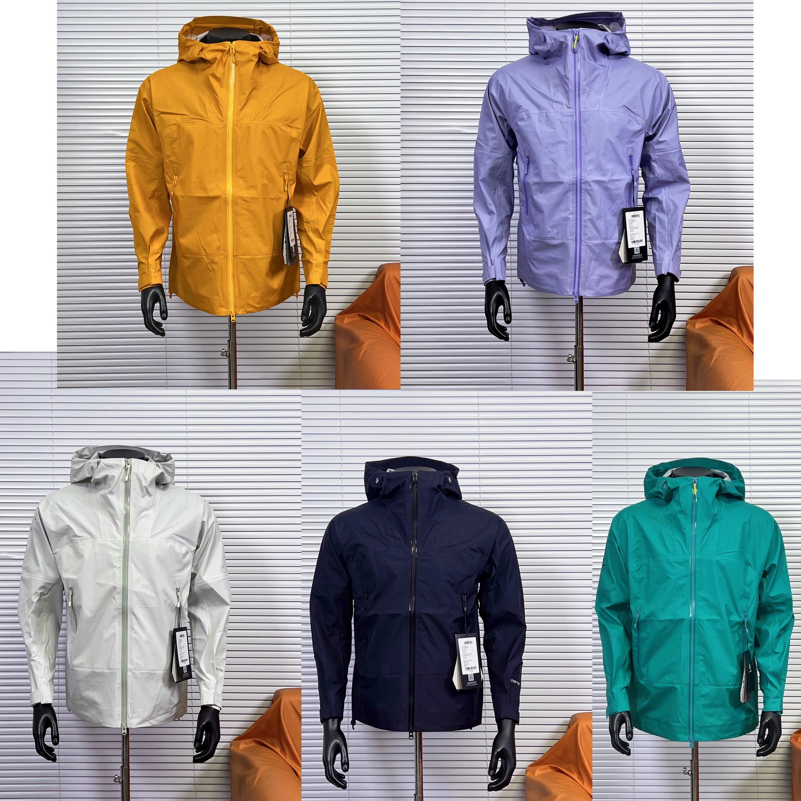 Arc'teryx Yellow Hooded Rain Jacket