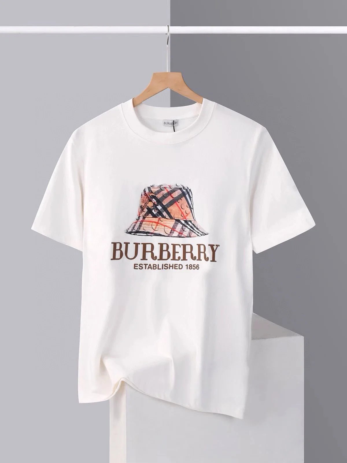 Burberry T-Shirts Check-trim crew-neck T-shirt — 13