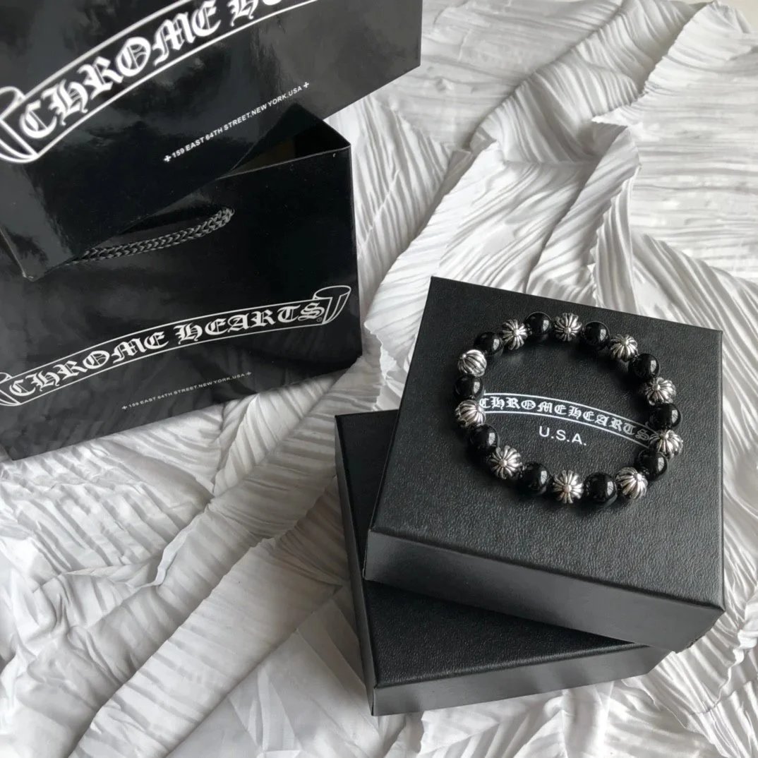 Chrome Hearts Jewelry Beaded Cross Charm Bracelet — 3