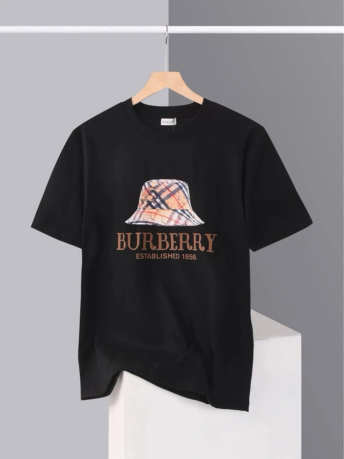 Burberry T-Shirts Check-trim crew-neck T-shirt — 12