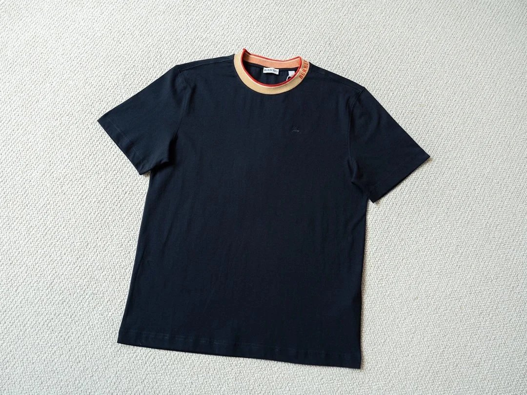 Burberry T-Shirts Check-trim crew-neck T-shirt — 11