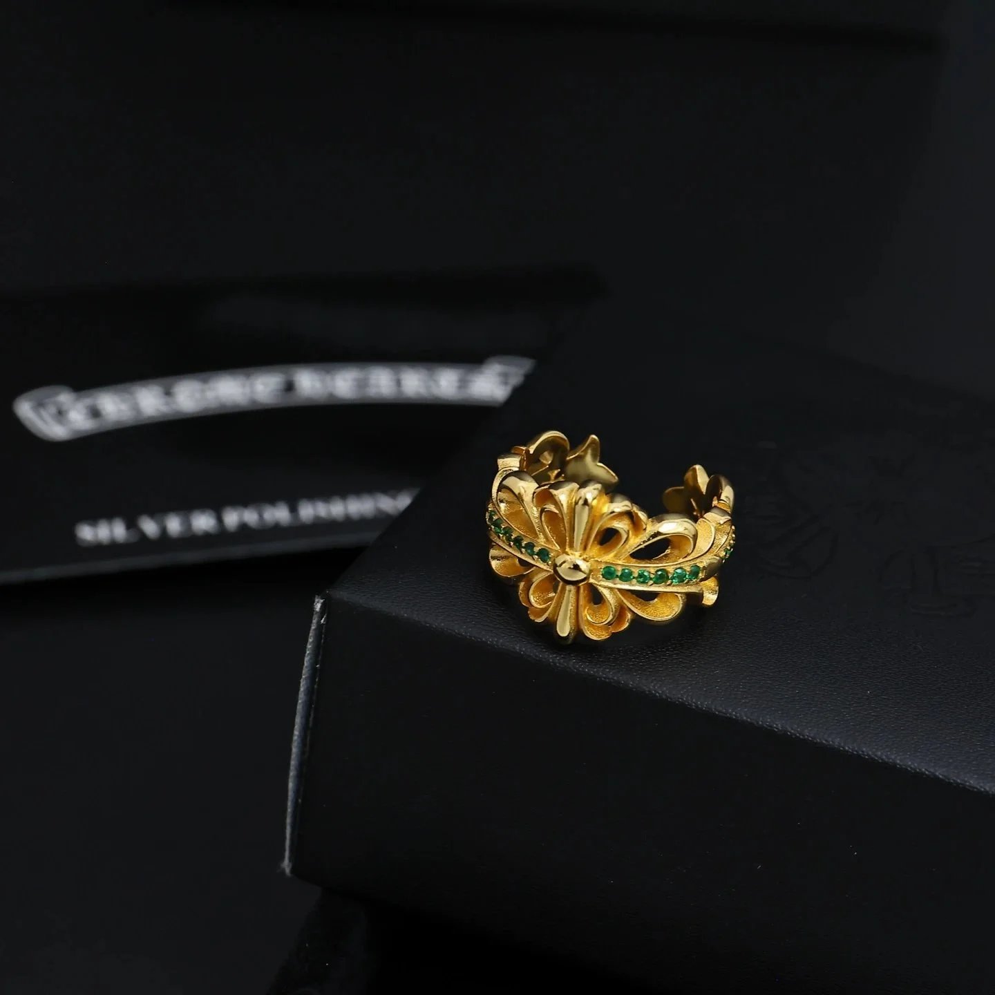 Chrome Hearts Jewelry Cross and Floral Motif Rings — 2
