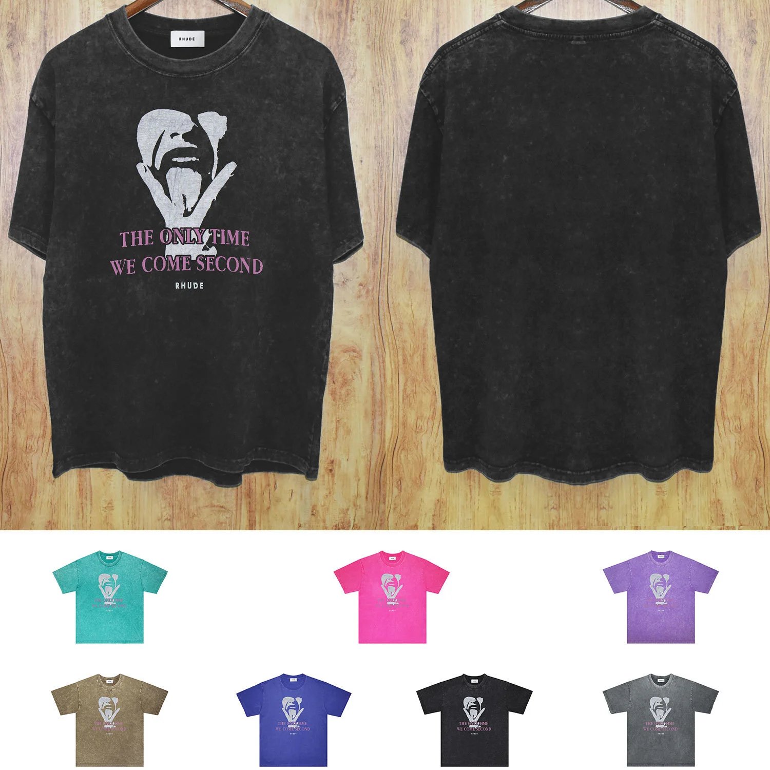 Rhude Black Graphic T-Shirt