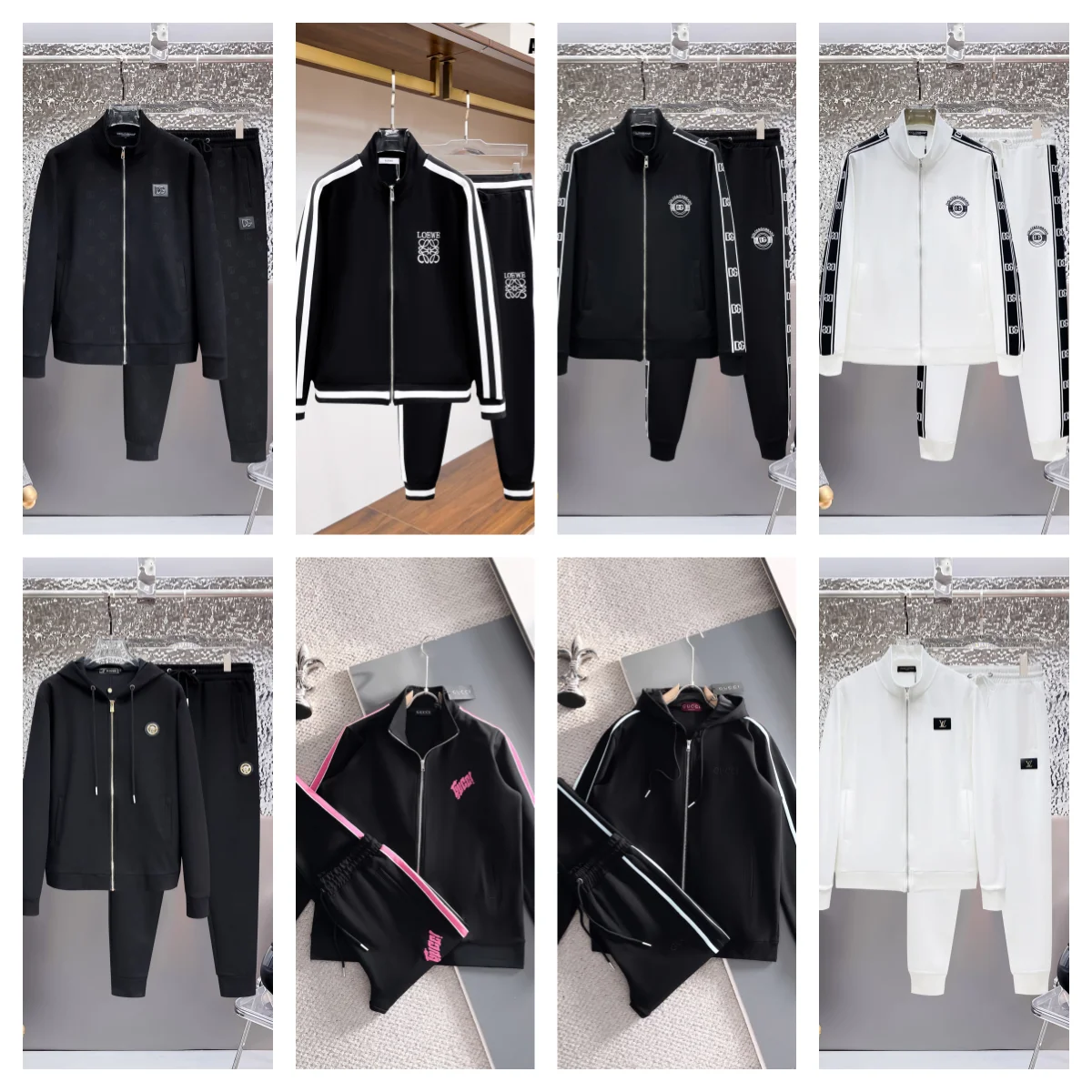 Dolce & Gabbana Black Zip-Up Tracksuit Set