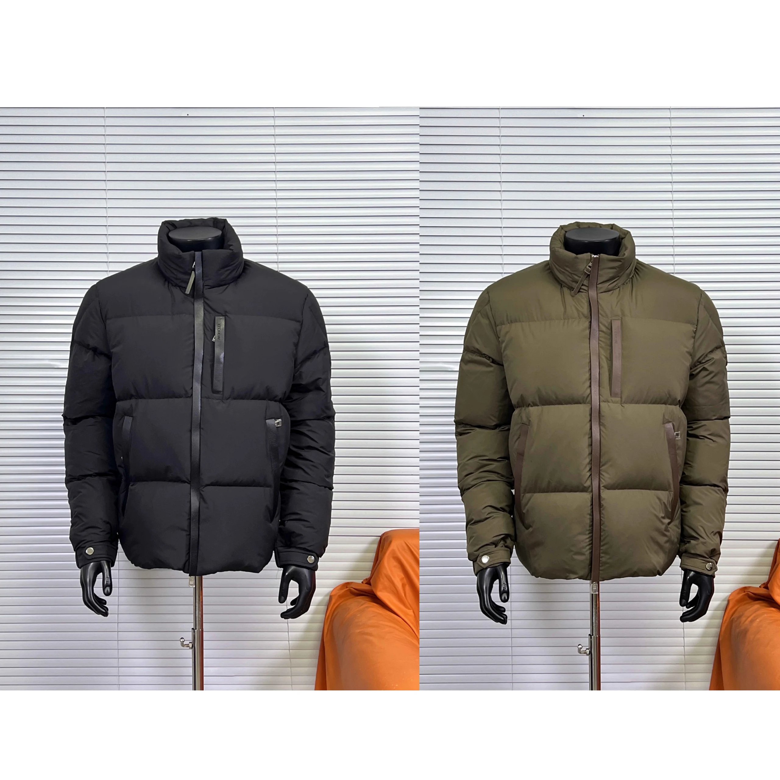 Black and Olive Puffer Jackets