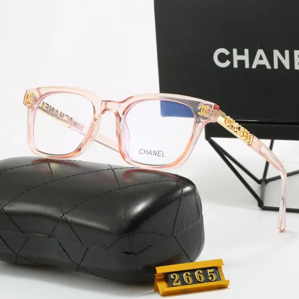 Chanel Optical Glasses Pink Transparent Acetate with Gold Logo Eyewear - 1