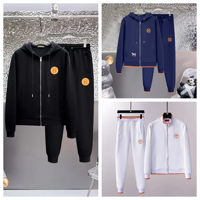 Hermès Zip-up tracksuit sets with hooded or stand-collar jackets product detail image 1