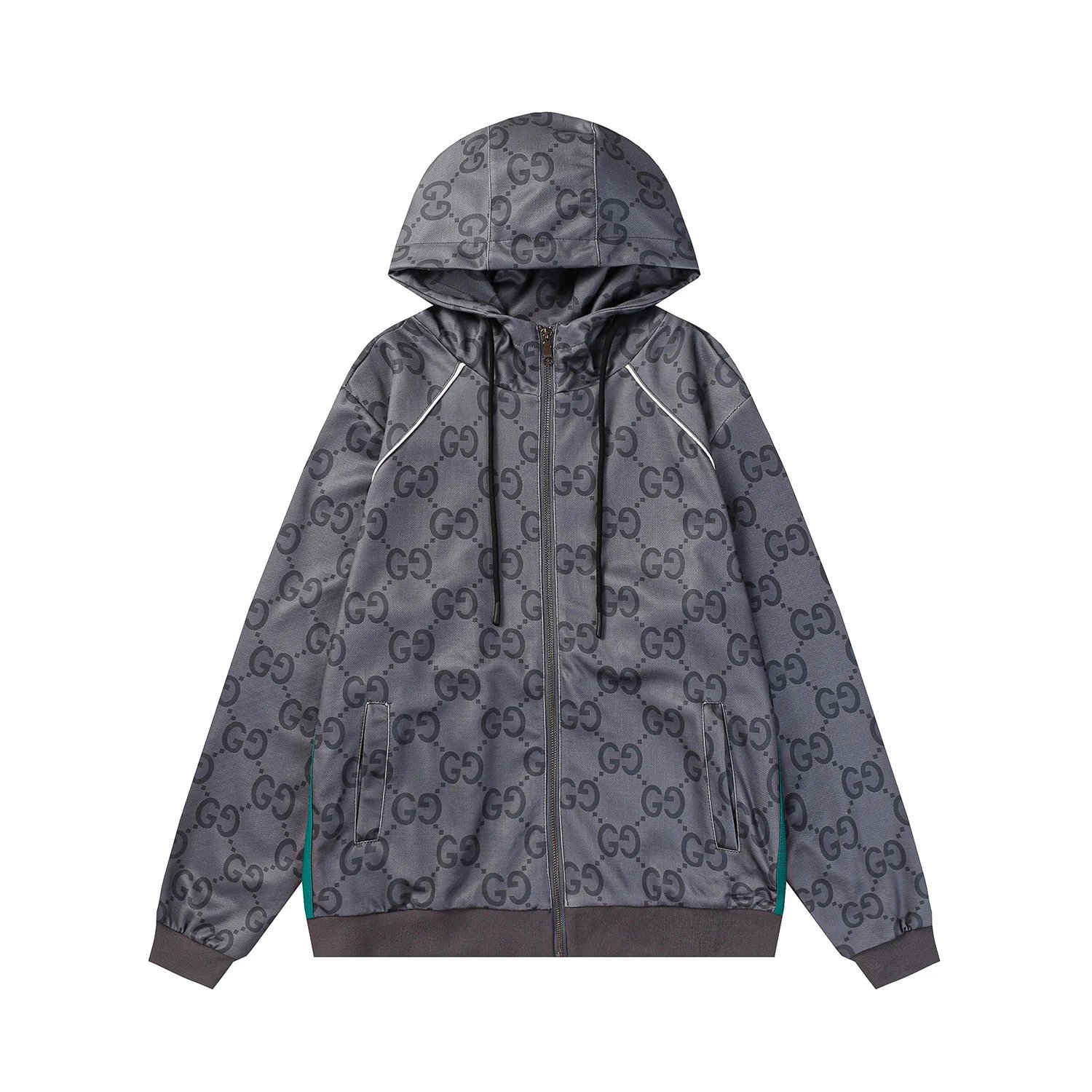 Gucci Tracksuits Hooded Zip-Up GG Monogram Tracksuit — 1