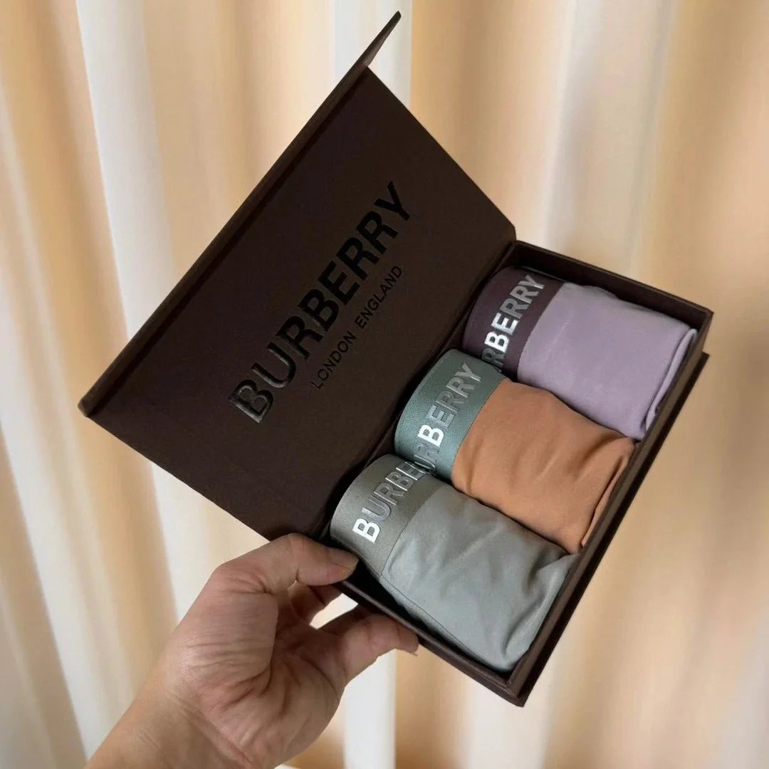 Burberry Underwear 3-Pack Logo-Waistband Boxer Briefs — 4