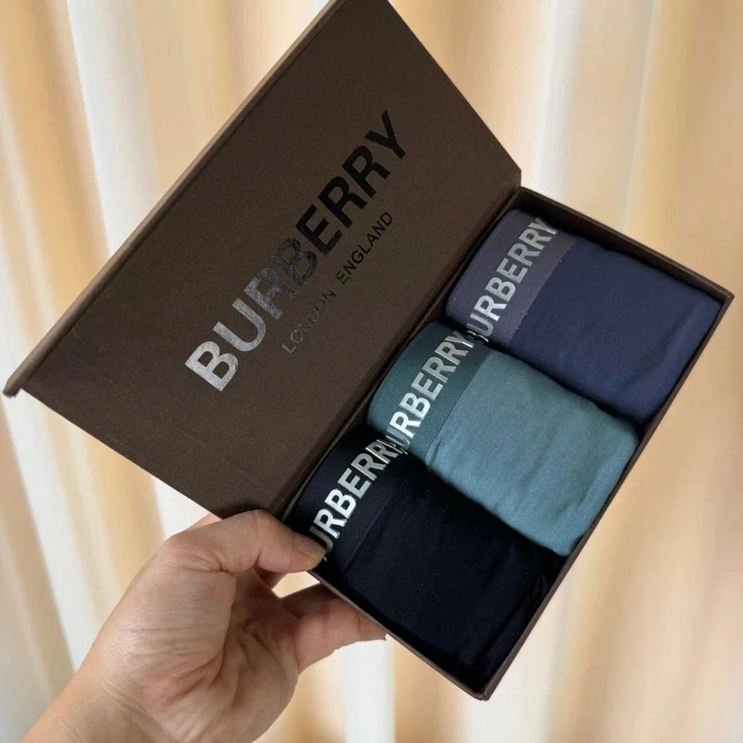 Burberry Underwear 3-Pack Logo-Waistband Boxer Briefs — 1