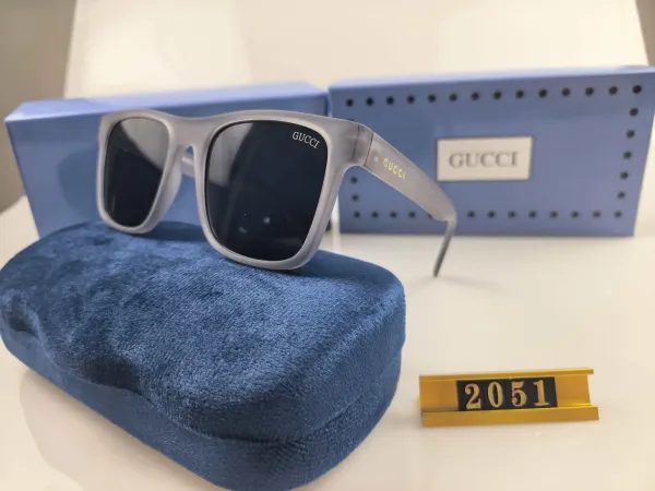 Gucci Square Frame Matte Gray Sunglasses - 1