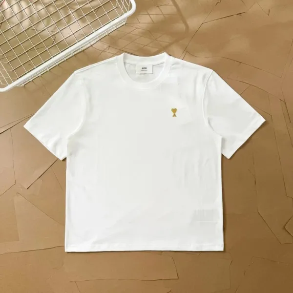 Ami Paris Small Heart Logo White T-Shirt - 1