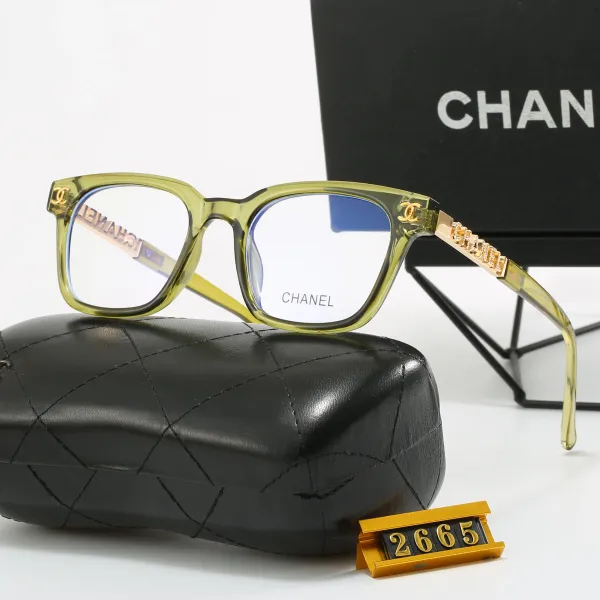 Chanel Optical Glasses Olive Green Acetate with Gold CC Logo Eyewear - 1