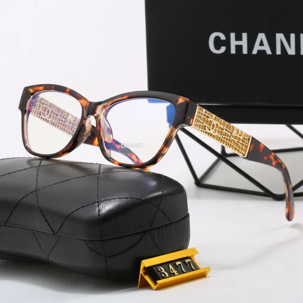 Chanel Optical Glasses Tortoiseshell with Gold-tone CC Grid Temples - 1