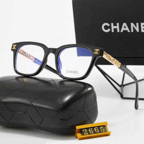 Chanel Optical Glasses Black Gold Frame with CC Logo - 1