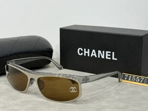 Chanel 71557 Glitter Silver Frame Brown Lens Sunglasses - 1