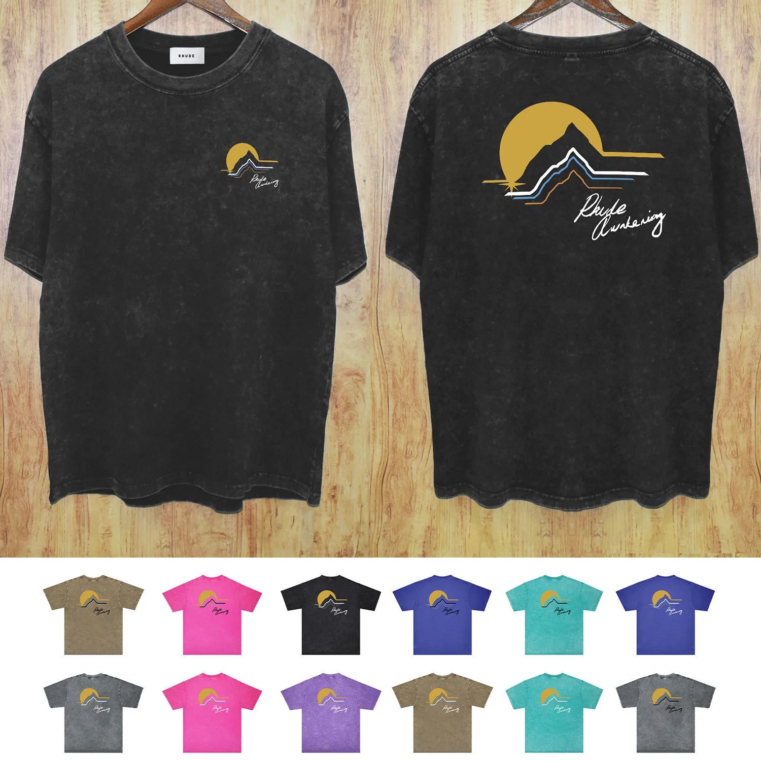 Rhude Black Graphic T-Shirt