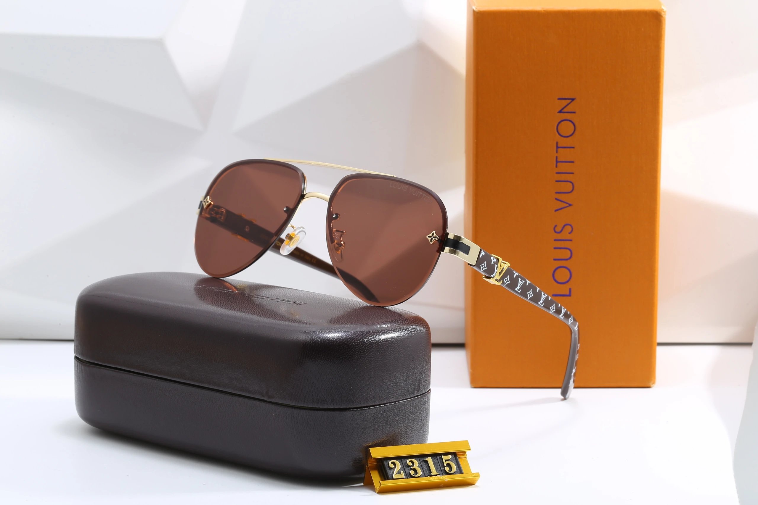 Louis Vuitton Aviator Sunglasses Brown Gradient with Monogram Temple Tips